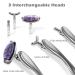 Jade Facial Roller - 3-in-1 Massager for Women | Reduce Puffiness & Wrinkles | Purple Crystal & Silver Black Handle - Buy Online on GoSupps.com