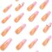 JUSTOTRY 24 Pcs Long Pink French Press on Nails with Flower Designs - Acrylic Coffin False Nails for Women - Nail Art FPO - Buy Online on GoSupps.com
