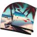 Beach Scenery Coral Velvet Dry Hair Cap | Ideal for Home Travel Pool Parties & Baths - Fast International Shipping - Buy Online on GoSupps.com