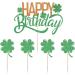 Qertesl St. Patrick's Day Happy Birthday Cake Topper Green shamrock cupcake decoration St. Patrick's Day Family Birthday Party Decorations Irish Party Supplies Decoration (green1) - Buy Online on GoSupps.com