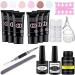lagunamoon Poly Gel Nail Extension Kit - UV LED Gel Polish Set for Manicure - No Wipe Top Coat, Base Coat, Slip Solution - Xmas Gift - Soft Coral - Buy Online on GoSupps.com