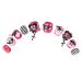 PN-010 Press-On Nails Varnished 10 Pieces Reusable False Nails Y2K Gothic Punk Glamour Ghost Heart Pink