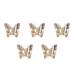 FEIlei 5 Nail Art Charms Glass Nail Rhinestones Alloy Butterfly-Nail Crystals Diamonds