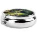Portable Metal Pill Box | Oil Painting Old House Design | Mini 3-Compartment Travel Case for Small Pills - Buy Online on GoSupps.com