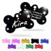 Ibera Gifts - Personalized pendants for small to medium -sized dogs and cats in bone shape - engraving dog brand collar dog neck band Name personalized dog (black stars) stars black