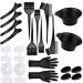 Hair Dye Coloring Kit 22 Pcs Hair Dye Kit Beauty Salon Tools Disposable Hair Shawl Shower Cap Hairpins Brush Comb Hair Tinting Bowl Dye Brush Ear Cover Gloves for DIY Salon Hair Dye Tools