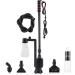 AQQA Aquarium Gravel Cleaner Siphon Kit,6 in 1 Electric Automatic Removable Vacuum Water Changer,Multifunction Wash Sand Suck The Stool Filter 110V/20W 320GPH Black