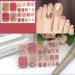 8 Sheets Gold Line Semi-Cured Toe Nail Polish Strips - Self-Adhesive Gel Nail Stickers with Rhinestones & Marble Designs for Women - Buy Online on GoSupps.com