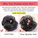 iLUU Hair Extension Curly Up Do Blue Color Synthetic Hair Messy Bun Extensions Wavy Elastic Chignon Bun Hairpieces Hair Extensions for Women Girl Cosplay #2517 2pcs/package #2517-dark blue - Buy Online on GoSupps.com