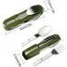 7-in-1 Stainless Steel Camping Utensil Set - Folding Tableware for Backpacking, Picnics, and Camping - Includes Fork, Knife, Spoon, Bottle Opener - Green - Buy Online on GoSupps.com