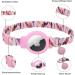 Mouyou Airtag Cat Neck Band - Adjustable Soft Nylon Collar with Bell & Silicone Holder - Pink Pattern C4 (22-34cm) - Buy Online on GoSupps.com