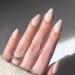 Medium Almond Press on Nails Solid Color Fake Nails tender White Glazed Acrylic Nails Shiny Glossy Gel False Nails Kits Salon Quality Stick Glue on Nails for Women Girls 24 Pcs Creamy-white