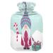Gnome with gift hot water bottle with soft fleece cover 2 litre hot water bag for hot and cold compresses