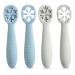 Pandaear baby spoon set (4 pack) |BPA-free silicone dining spoon feeding spoon self-giving utensils soft flexible |Children toddlers 6 months + (blue/gray)