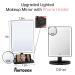 Rechargeable Lighted Makeup Mirror with 96 LED Lights, Phone Holder, and 10X Magnifying Mirror - Sensor Touch Dimmable, 3 Color Lighting, 360 Rotation - Black | Perfect for Vanity and Beauty Needs - Buy Online on GoSupps.com