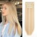 YDDM Hair Extensions Clip in Extensions smooth hair extension with clips full of heads like real hair hair exension clips cheap clip extensions synthetic hair part for women (20 inch 4pcs) 20 inch-straight 613h22#