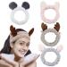 AHONEY Animals Ears Headbands - 4Pcs Cute Coral Fleece Makeup Spa Headbands for Women and Girls - Buy Online on GoSupps.com