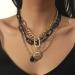 Rumtock Black Acrylic Chunky Chain Necklace Coin Pendant Gold Necklace for Women Girls Statement Punk Jewelry