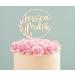 Personalized Wood Cake Topper | Custom Name Engraved Natural Birch Decoration for Weddings & Engagements - 15cm - Buy Online on GoSupps.com