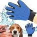Pet Grooming Glove Pet Brush Glove Deshedding Brush Glove Pet Hair Remover Brush Bath Tool for Pets Grooming Pet Mitt For Dogs Cats & Horses with Long/Short/Curly Hair (Blue) - Buy Online on GoSupps.com