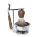 Lefeda Simply men's rasier brushes 3 natural roof hair brush shaving set male stainless steel foam cup shell holder 13x14cm silver