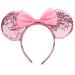 Seamoy Minnie Ears Headband Sequin Mouse Ears Headband One Size Fit All