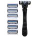Men Manual Shaver stainless steel Double-layer safety razor razor hair removal Tool with 6-shaved heads and 2-head bearings