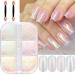 6 Grids Chrome Nail Powder Metallic Mirror Effect Pigment Aurora Nail Glitter Holographic Iridescent Dipping Rub Powder Manicure Design Pearl Shell Gel Polish Dust Sparkly Nail Charms 6grids