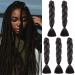 SEGO 5 Packs Braid Extensions 24 Inch Crochet Afro Synthetic Hair Braiding Hair Braiding Dark Black