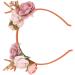 Flower Headband Fashionable Flower Reindeer Antlers Headband Floral Garland Crown for Party Cosplay Wedding Christmas(Dark pink) - Buy Online on GoSupps.com