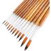 FENORKEY 12pcs Artist Watercolor Paint Brushes Set - Round Pointed Tip Detail Brushes for Watercolor, Acrylics, Ink - Brown - Buy Online on GoSupps.com