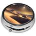 Sahara Desert Round Pill Box - 3 Compartment Travel Organizer | Portable Pill Holder for International Shipping - Buy Online on GoSupps.com