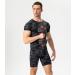 Men's Short Sleeve Compression Shirt - Cool Dry Workout T-Shirt for Gym and Running - Camo Black, Small - Buy Online on GoSupps.com