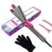 Curling Iron Lescolton 2 in 1-Curling Wand Travel Hair Straightener 1 Inch Dual Voltage Curl Wand Barrel Fast Heating Flat Iron for Girls & Women (Purple)
