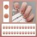 Gradient Brown French False Nails - Short 24Pcs Press On Square Acrylic Tips for Women - Buy Online on GoSupps.com