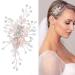 Rose Gold Rhinestone Leaf Wedding Hair Clip - Bridal Headpiece for Brides and Bridesmaids - Buy Online on GoSupps.com