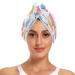 Pink Yellow Blue Whales Hair Towel 2 Pack Super Absorbent Hair Drying Towel Quick Dry Hair Turbans Head Towel with Button Twisty Wrap for Women Girls