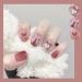 Cute Cartoon Short Pink Pearl Bow False Nails Acrylic Fake Nails Full Cover Nails Tips Artificial Finger Manicure Press on nails for Women and Girls - Buy Online on GoSupps.com