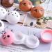 Pink Pig and Panda Bear Contact Lens Case Travel Kit - Cute Animal Holder with Mirror and Tweezers - 2 Pcs/Set - Buy Online on GoSupps.com