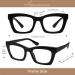 Trendy Oversized Blue Light Readers for Women - Retro Square Stylish Reading Glasses AMOMOMA AM6042 (Black Brown Purple Tortoise) - 1.5x magnification - Buy Online on GoSupps.com