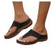 BIFUTON Strappy Sandals For Women Women's Sandals Arch Support Clip Toe Orthopedic Casual Walking Orthotic Flip Flops 10 3X-Narrow Black