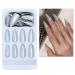 Silver Chrome Almond Press-On Nails | Glossy Medium Fake Nails - 24 Pcs | Acrylic Full Cover Stick-On Nails for Women & Girls - Buy Online on GoSupps.com