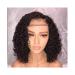 BGHJUE Short Wavy Black Heat Safe Synthetic Hair Lace Front WIGS Decent Parting Space Transparent Lace for Women (Color: Black) -Black