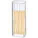 ONLYNERY Cotton Swab Holder with Lid | Clear Acrylic Dental Floss & Hair Accessories Storage Box | Stylish Canister Dispenser - Buy Online on GoSupps.com