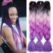 Tess Braids Extensions Blue 60 cm 3 Pack Jumbo Braids Kanecalon Kunsthaar For single-laid box braids hair extension braid 100g/bundle ombre hair braids extension (3 piece-black/pink/purple/blue) 60 cm (3 pieces) black/pink/purple/Blue
