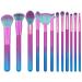 MODA Prismatic 12 pc Signature Makeup Brush Set Includes - Powder Foundation Fan Smudger Crease Detail & Liner Brushes