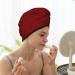 Maroon Hair Towel Wrap | Quick Drying Hair Turban with Button | Premium Head Towel for Effortless Drying - Buy Online on GoSupps.com