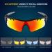Polarized Sports Sunglasses for Men and Women with 5 Interchangeable Lenses - Ideal for Cycling, Running, Baseball, Golf, and Driving - Black/Gray - Buy Online on GoSupps.com