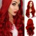 Long Curly Red Synthetic Wig for Women - Perfect for Cosplay Halloween Costumes & Parties | L205 - Buy Online on GoSupps.com
