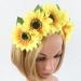 Healeved Yellow Sunflower Headdress Hawaiian Hair Simulate Flower Headband Holiday Photo Props - Buy Online on GoSupps.com